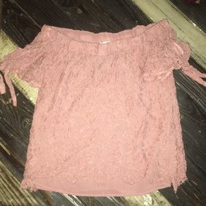 Blush Pink off the shoulder top